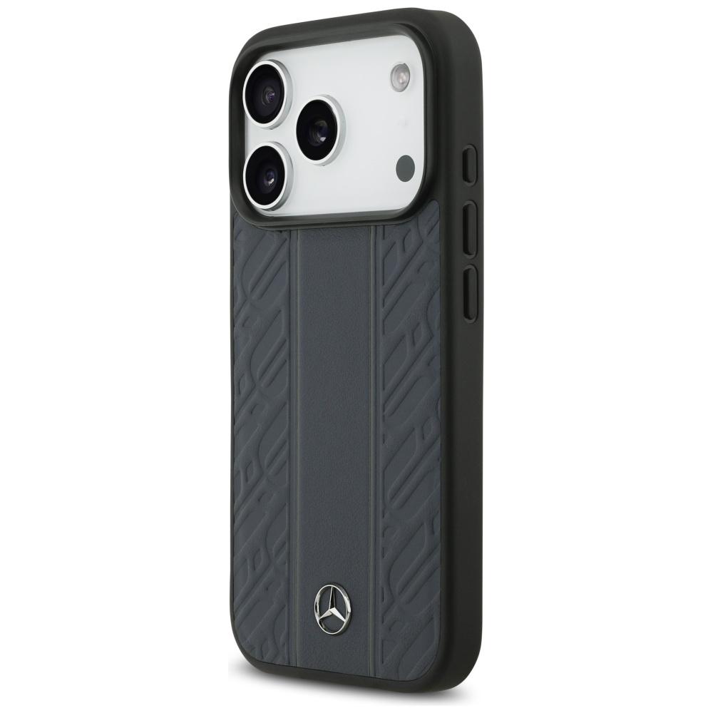 Etui Mercedes Leather Laurel Leaves Stripes Magsafe Do Iphone 17 Pro Niebieski