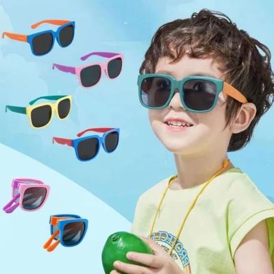 Модные Детские Солнцезащитные Очки для Улицы Квадратная Рамка UV 400 Складные Очки Детская Оптика для Малышей Мальчиков и Девочек