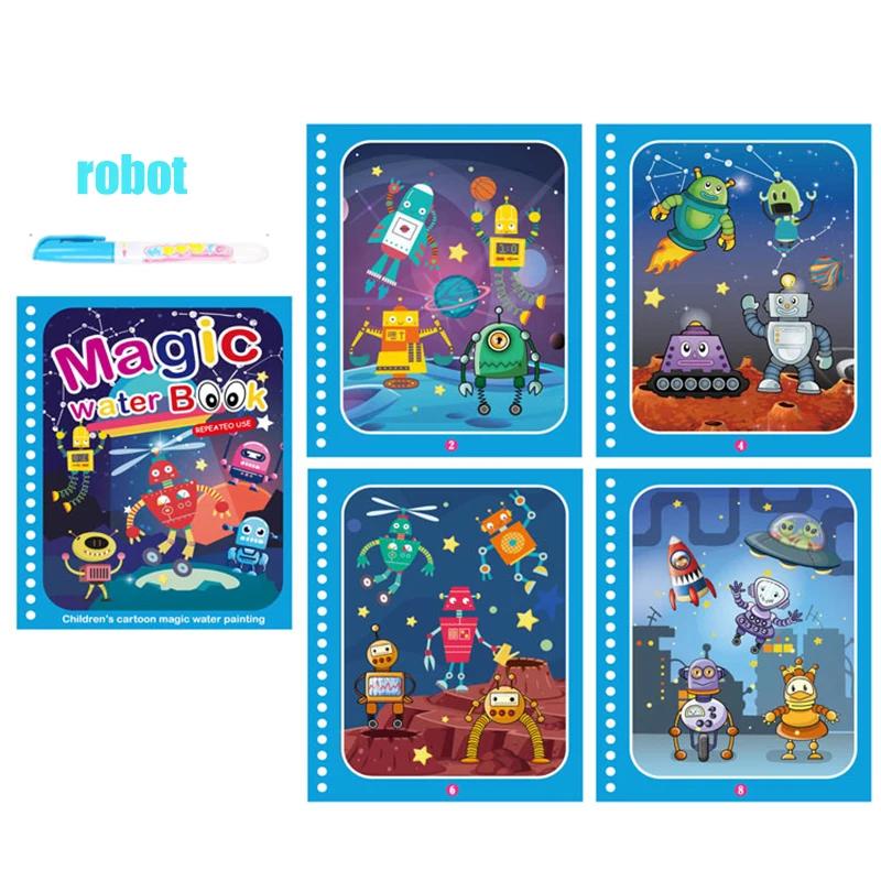 Нетоксичная волшебная водная раскраска с кисточкой, книжка-раскраска для детей от 2 до 4 лет, развивающая игрушка, детские игрушки Монтессори