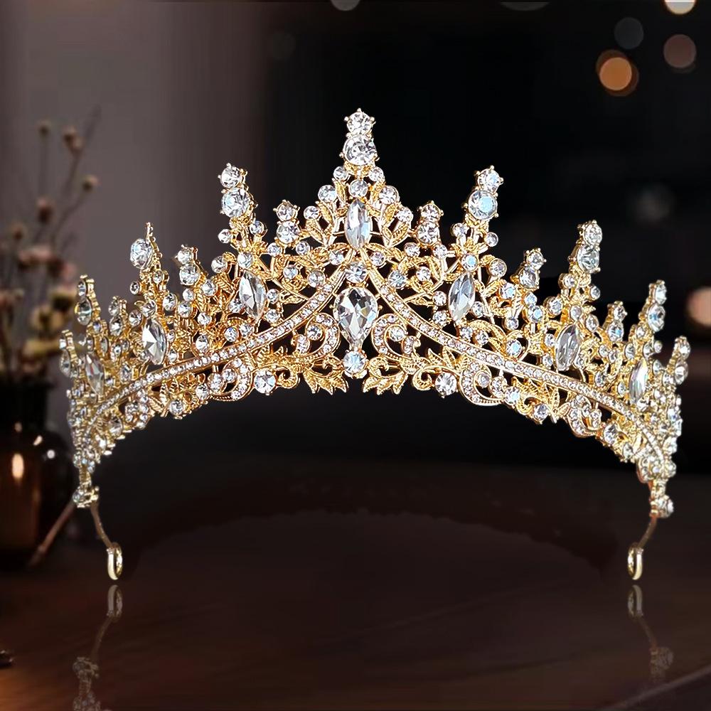Bride Crown Wedding Dress Party Crown Birthday Performance Carnival Crystal Hair Accessory
