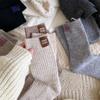 Утолщенные гольфы средней длины с этикеткой на пятке, женские носки, модные зимние носки