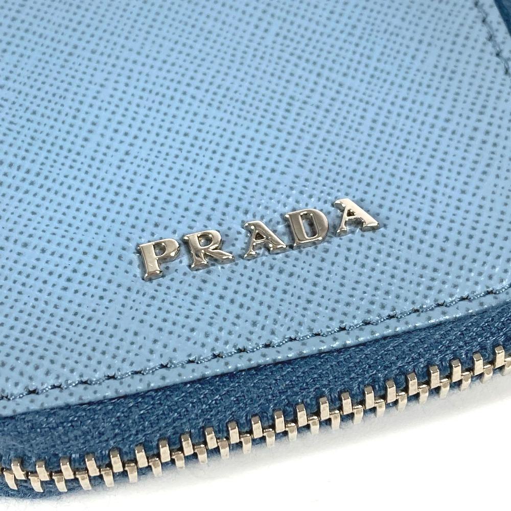 Prada С ремешком Молния по периметру логотип 6 ключей Ключница Кожаный синий