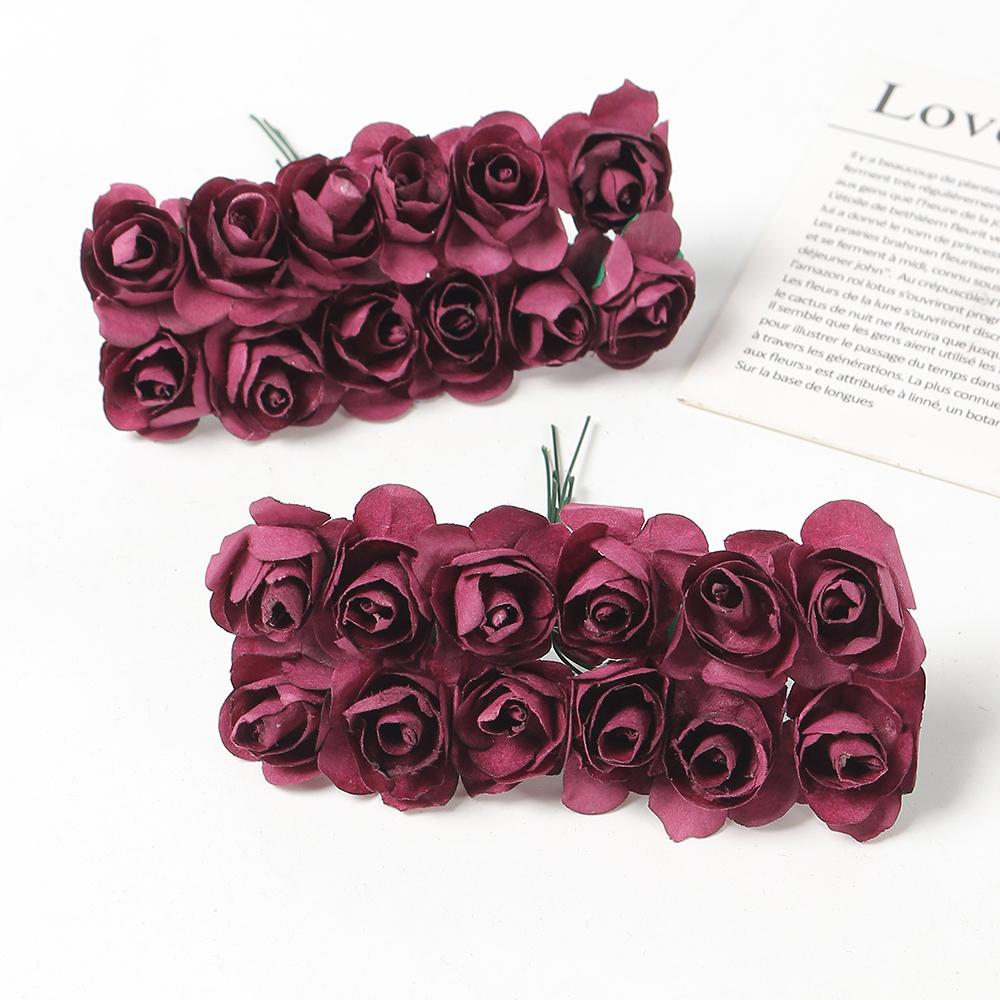 144 шт. Искусственные букеты роз Бумажные Поддельные цветы Домашний Декор для комнаты Свадебное украшение Рождество Navidad 2025 Новый год DIY Венок
