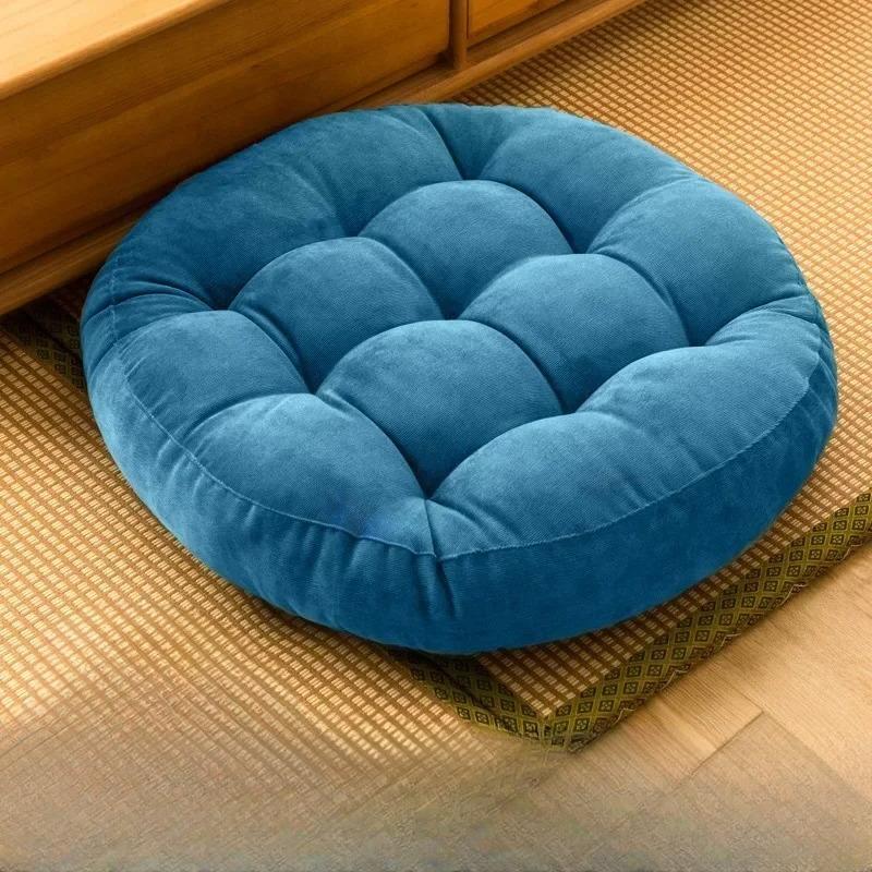 1pc Plush Corduroy Floor Pillow - Thick, Soft Cushion for Tatami, Yoga, Meditation - Versatile Home Decor for Home, Office