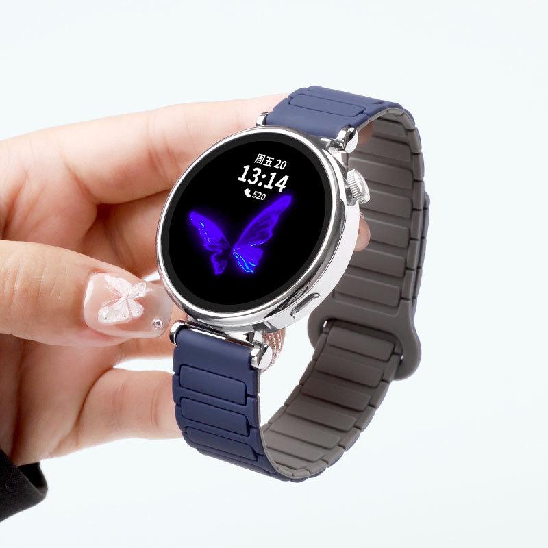 Совместимый силиконовый ремешок с магнитной застежкой для Huawei GT5/GT4 и Samsung Watch5 - Идеально подходит для осени и зимы.
