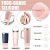 9pcs Accessories Set 3 Spill Proof Stopper Flowers Straw Cover Boot 2 Straw and Brush and 1 Flower Charm Chain for  Cup