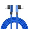 Быстрое зарядное устройство USB C мощностью 60 Вт с двумя угловыми разъемами 90 градусов и прочной нейлоновой оплеткой повышает совместимость устройств