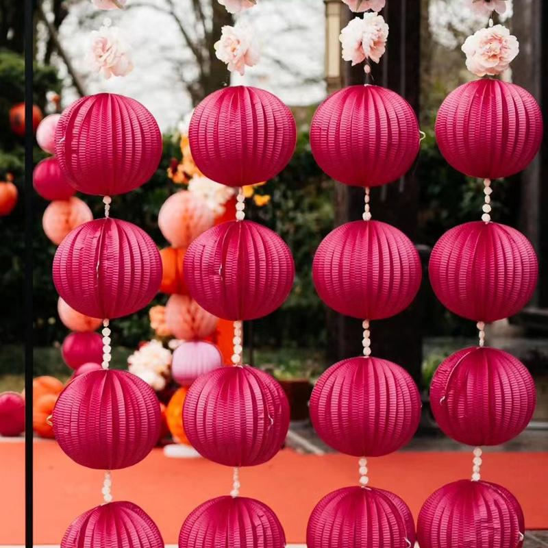 Festive Hangings Decorations Watermelon Paper Lanterns Honeycomb Balls Wedding Room Decorations