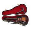 Miniature Guitar Model Wooden Miniature Guitar Miniature Musical Instrument Toy for Desks Shelves