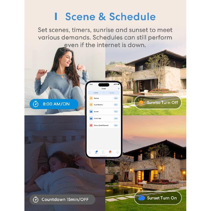Meross Smart Light Switch Supports Apple Homekit, Siri, Alexa, Google Assistant & SmartThings, 2.4Ghz WiFi Light Switch, Neutral Wire Required,