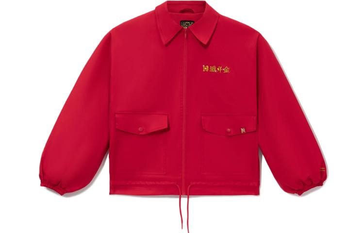 Li Ning Спортивная Модная Коллекция Процветающая Вышивка, На Флисовой Подкладке, Теплая, Свободного Кроя Куртка Женская Красная AFDS092-2