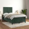 3142956 vidaXL Divan Bed and Mattress Dark Green 120x200cm Velvet