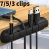Cable Holder Clips Cable Organizer Silicone USB Cable Winder Management Clips Self Adhesive for Mouse Keyboard Headset