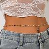 Accessories Ins Color Crystal Handmade Body Chain Women, Simple Single Layer Versatile Beach Waist Chain