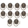 10pcs Metal Material Lion Head Pulls Antique Bronze Finish Drawer Pull Handles  For Cabinets