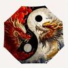 1pc YinYang Dragons Automatic Folding Umbrella, 8-Rib Sturdy Canopy, Portable Travel Umbrella for Outdoor Use, Perfect Hallowe