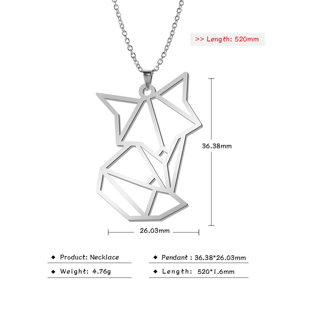 Cazador Hollow Fox Pendant Necklaces for Women Cute Animal Neck Chains Stainless Steel Jewelry Birthday Gifts Wholesale