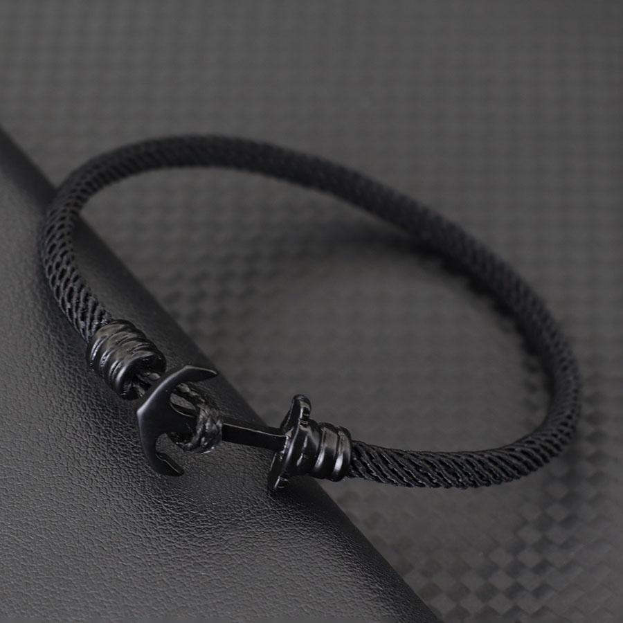 Men Bracelet Anchor 4mm Milanese Rope Braclet Outdoor Sports Beach Surf Nautical Wrist Guard For Male Hand Jewelry Pulseria