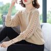 Korean Pullover Sweater Thin Knit Sweater for womenSpring and Autumn Loose Hollow Long Sleeved Base Shirt Top