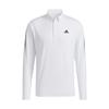 Logo Striped Long Sleeve Slim Fit Polo Shirt Men Tops White HA3124