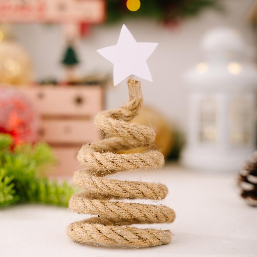 Christmas Tree Wooden Bead Tabletop Decoration Gift Creative Wood Desktop Ornament for Home/Office Holiday Decor