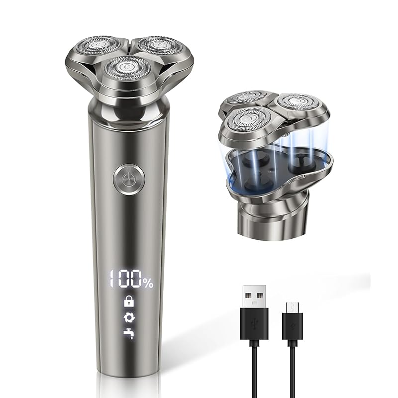 Бритва мужская электробритва электробритва бритье низкий уровень шума быстрая зарядка через usb Влажное и сухое использование IPX6 водонепроницаемый моющийся легкий высокая скорость