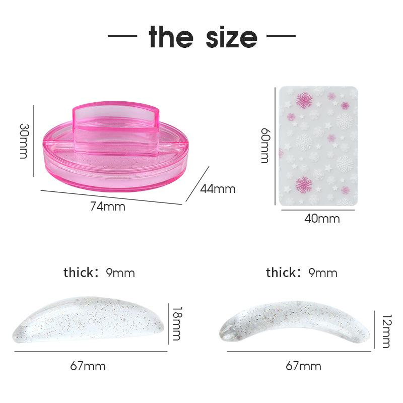 Кристаллический блестящий скребок для штампов для ногтей, прозрачное желе, силиконовая головка для французских ногтей, наборы для маникюра, набор инструментов для штамповки ногтей