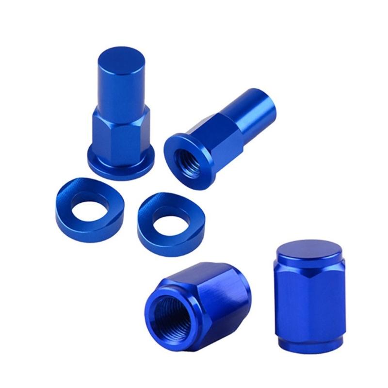 Motorcycle Universal Aluminium Tire Valves Stem Lock Nut Caps Spacer Kits