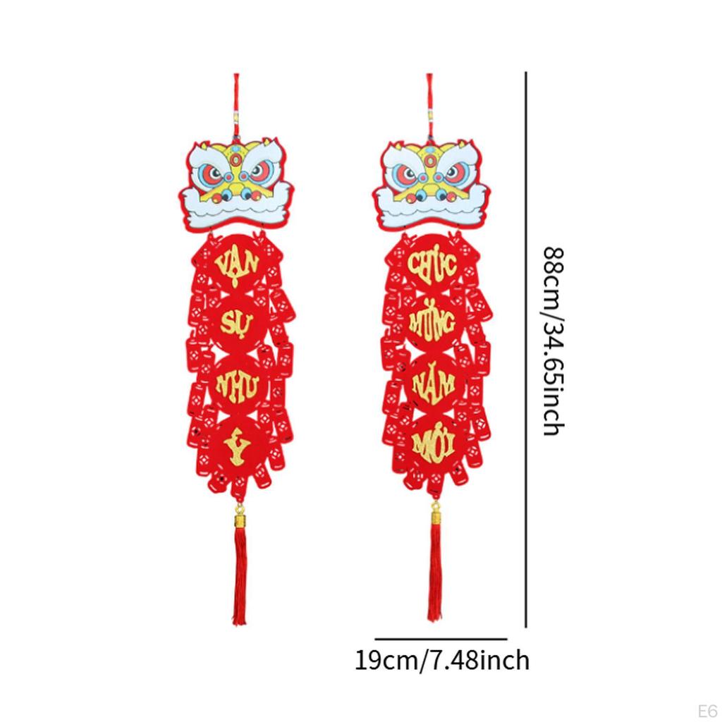 Vietnamese Year Red Hanging Couplets Blessing Pendant Decorative Photo Props Ornament Door Sign