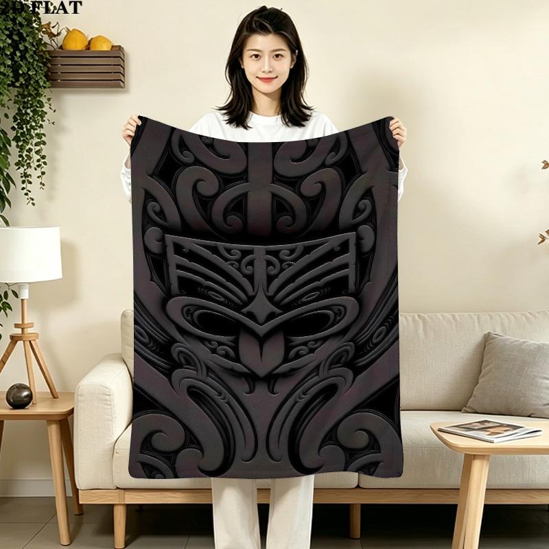 1PC New Zealand Warriors Patterned Flannel Blanket Suitable For All Seasons For Home Decor Warmth And Comfort Gifts Holiday Present