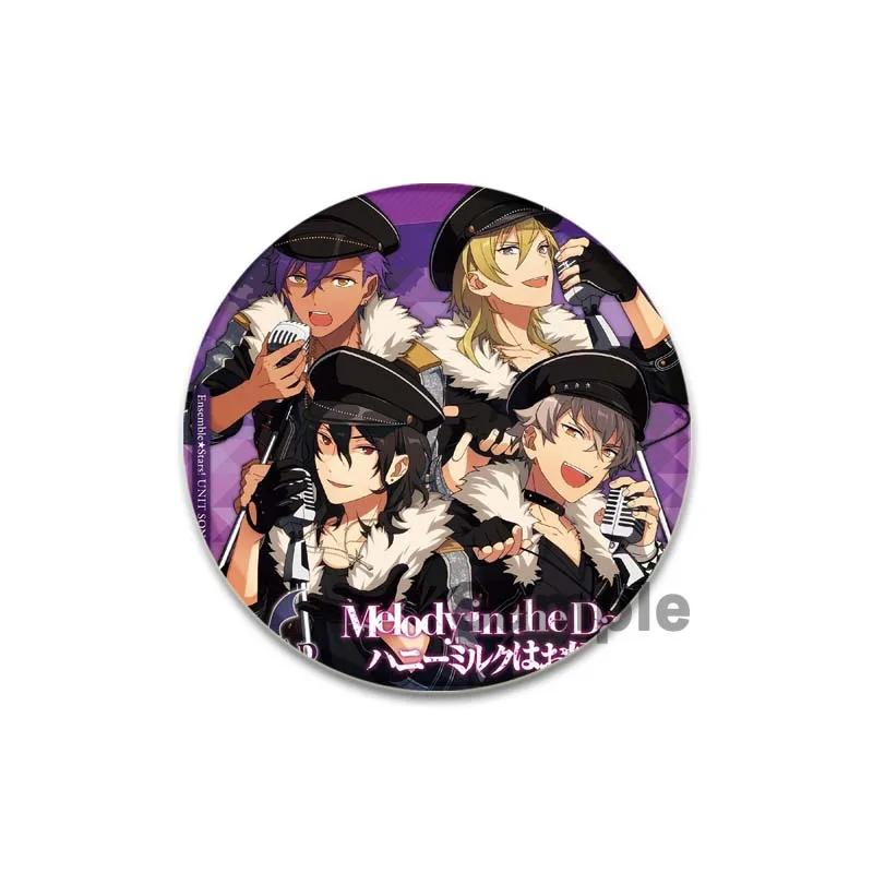 32/44/58mm Ensemble Stars Idol Brooch Round Cartoon Cosplay Badge Adonis Otogari Icons Lapel Pins for Backpack Gift Accessory