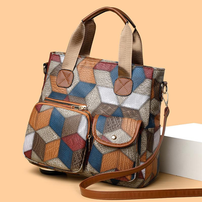 Vintage Washed Leather Biker Shoulder Crossbody Bag Women Soft Leather Mummy Bag Trendy Two Pockets
