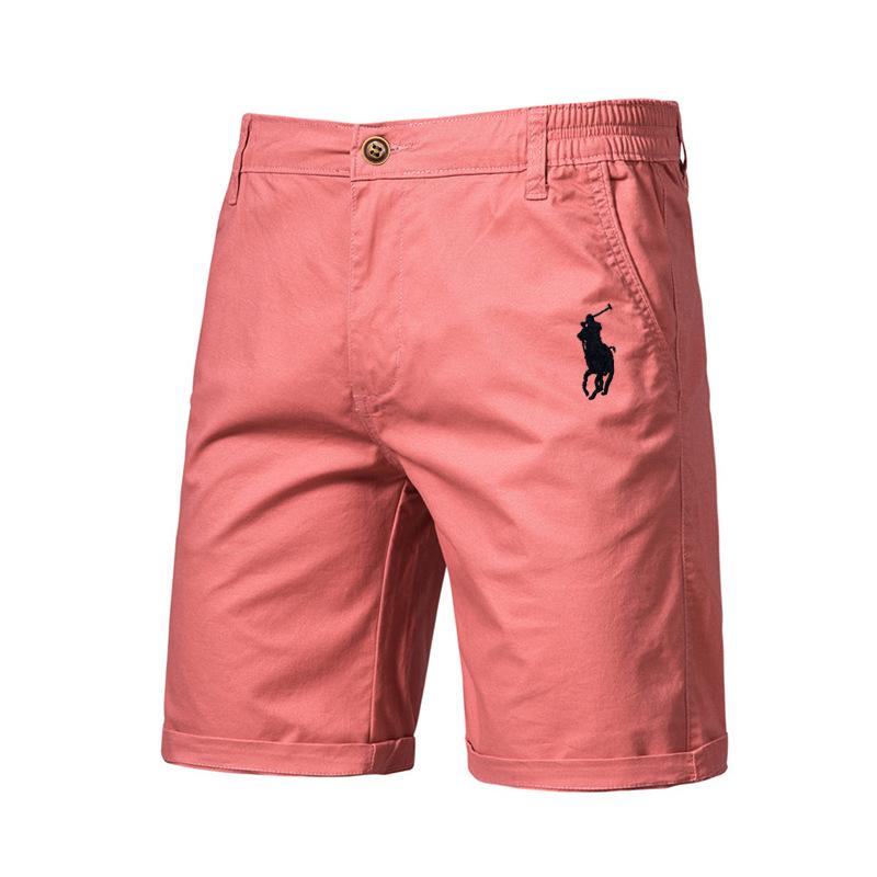 Polo Ralph Lauren Summer Pony Embroidered Cotton Solid Color Shorts for Men High Quality Casual Business Social Elastic Waist Beach Shorts
