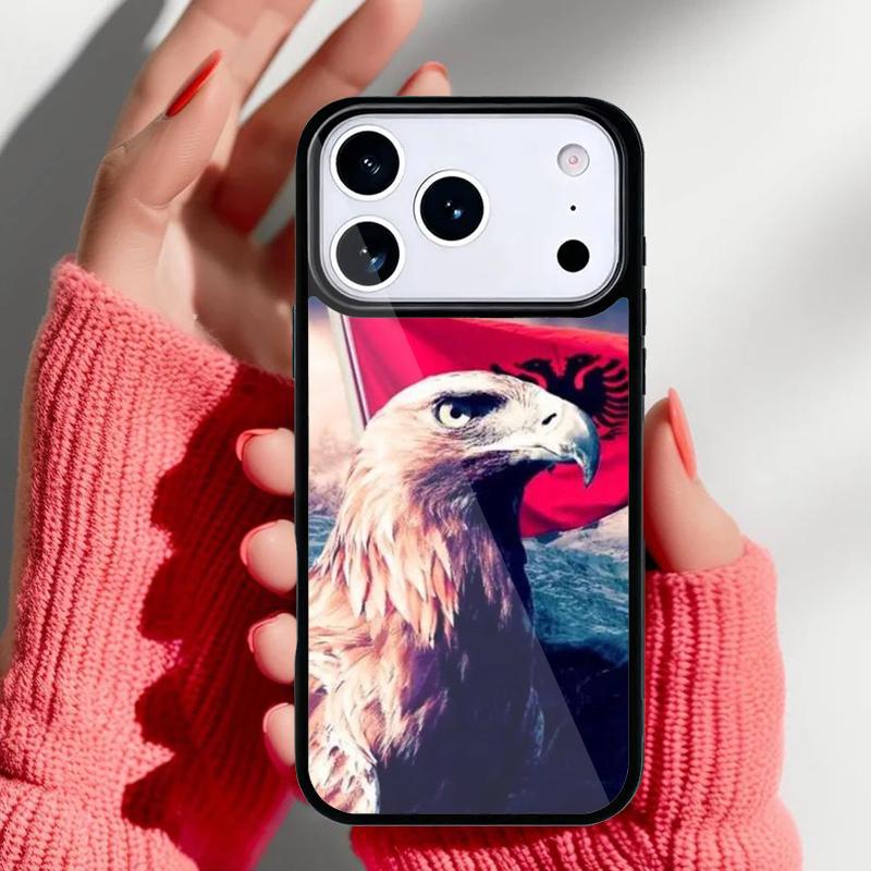 Чехол для телефона с изображением орла на флаге Албании для iPhone 17 16 15 14 13 Pro Max Задняя крышка для 12 11 Pro Coque