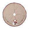Linen Christmas Tree Skirt Mat Snowman Round Decorative Ornament Xmas Decor for Farmhouse