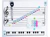 Musical Staff Whiteboard (Small, Blue)  360mm W X 280mm H  Wall-Mounted  Whiteboard with Musical Staff and Note Magnets, Ideal for Beginners,