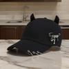 Eye Catching Sun Hat with Devil Horn Adjust Head Size Baseball Hat Girl Woman Outdoor Cycling Climbing Travel Hat