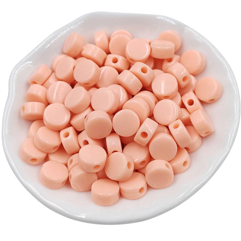 8/10mm Cream Flat Beads Jewelry Accessories Fashion 100Pcs Bracelet Necklace Making Macaron Color System DIY Round