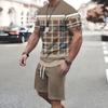 Line Splicing 3D Print T-Shirts Shorts Sets Men's Tracksuits Summer Oversized Short Sleeve T Shirt Pants Set Man Suits Clothing