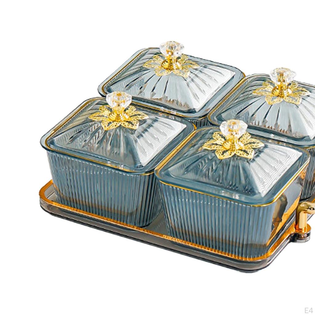 Тарелка с сухофруктами, сервировочный поднос для закусок, роскошное разделенное блюдо с орехами для гостиной