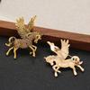 Flying Horse Brooch Rhinestone Winged Horse Lapel Pin Sparkling Retro Horse Brooch Pin Outfit Accessory for Sweaters Hats Coats