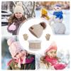 New Baby Hat Gloves Scarf Suit Autumn Winter Knitteed Kids Hat Gloves Scarf Set Warm Fleece Lining Girls & Boys Beanie Hats High Neck Scarf