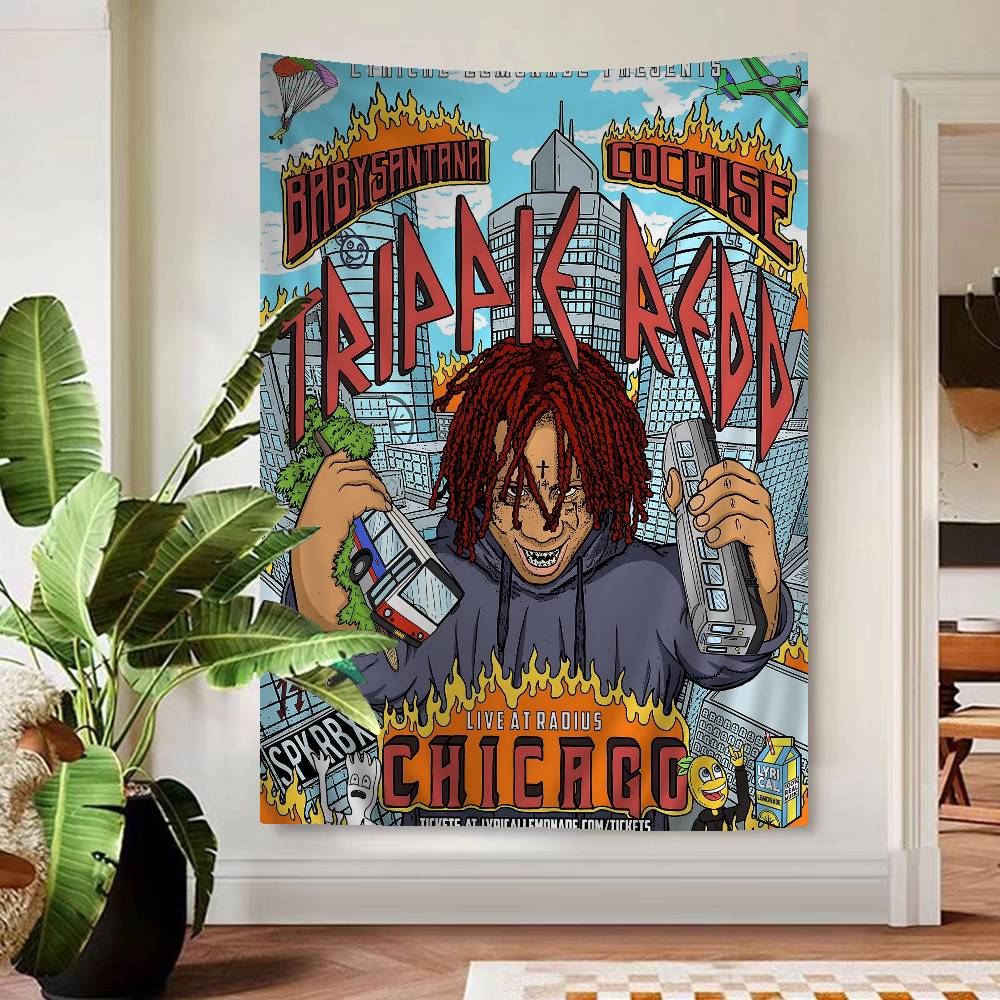 Trippie Рэпер Певец Redd Красочный Гобелен Настенный Бохо Настенные Гобелены Мандала Настенный Полотна