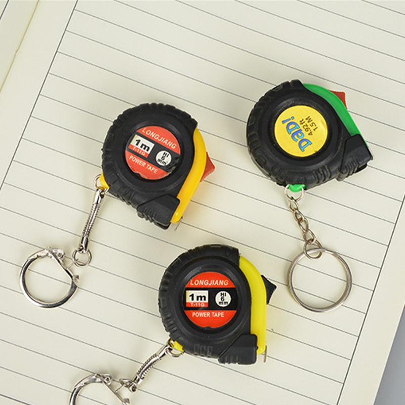 Мини-рулетка с брелоком, универсальная линейка, метрическая рулетка, выдвижная 1 м, измерительная лента, дюймовый портной инструмент