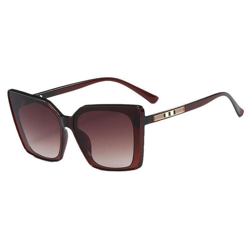 Modern retro trend cat eye striped sunglasses, European and American street shooting INS sunglasses sunglasses