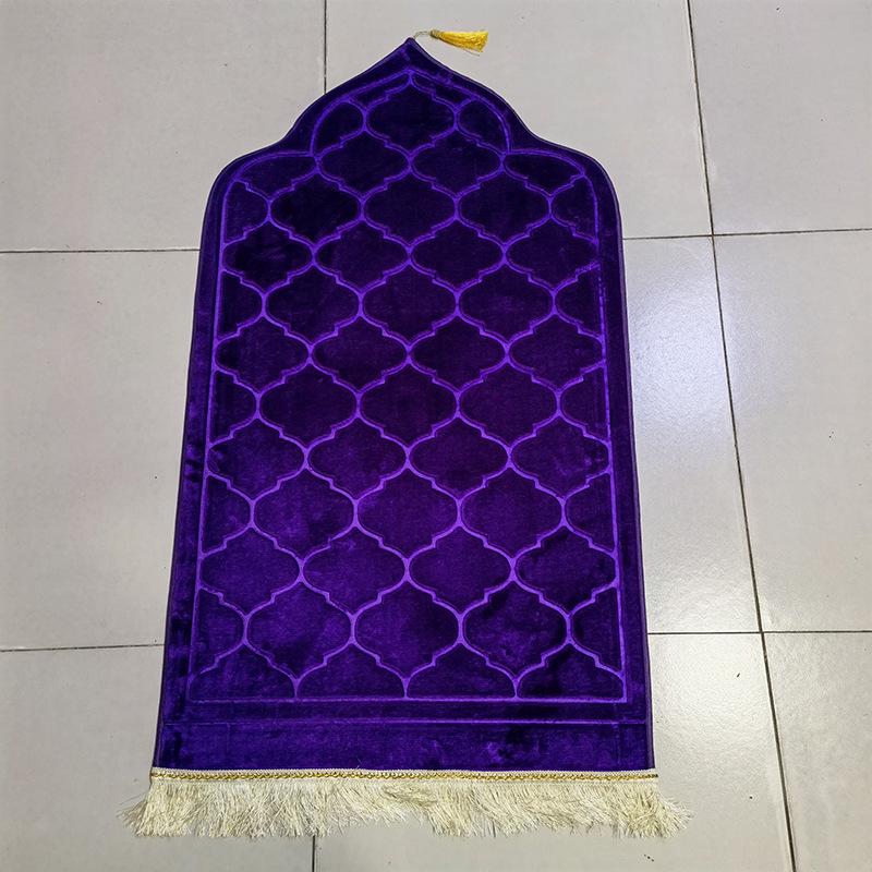 Cross-border Thick Raschel Prayer Mat with Irregular Embossed Design