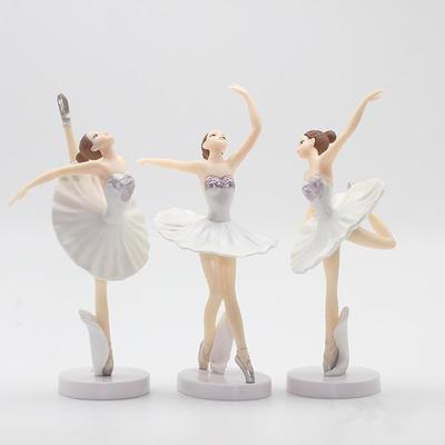 3 шт. статуя балерины настольный орнамент фигурки танцующая девушка поделки домашний декор торт ко дню рождения украшение принцессы