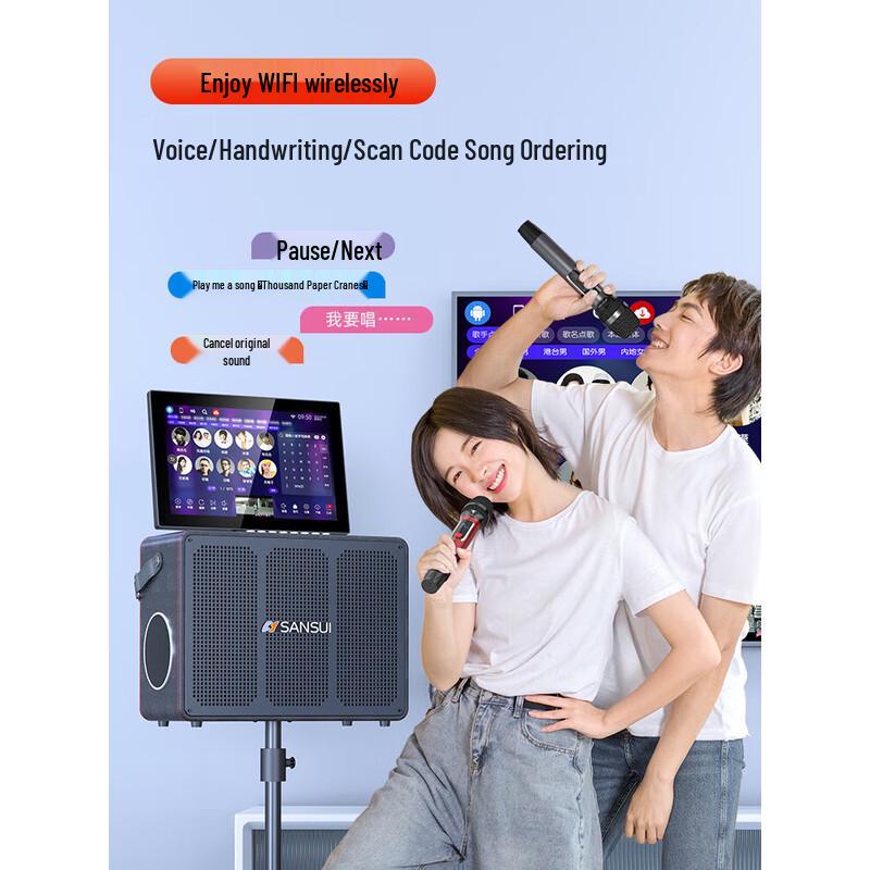 SANSUI C6 All-in-One Portable KTV Karaoke System CN plug (adapter included) (CN version)