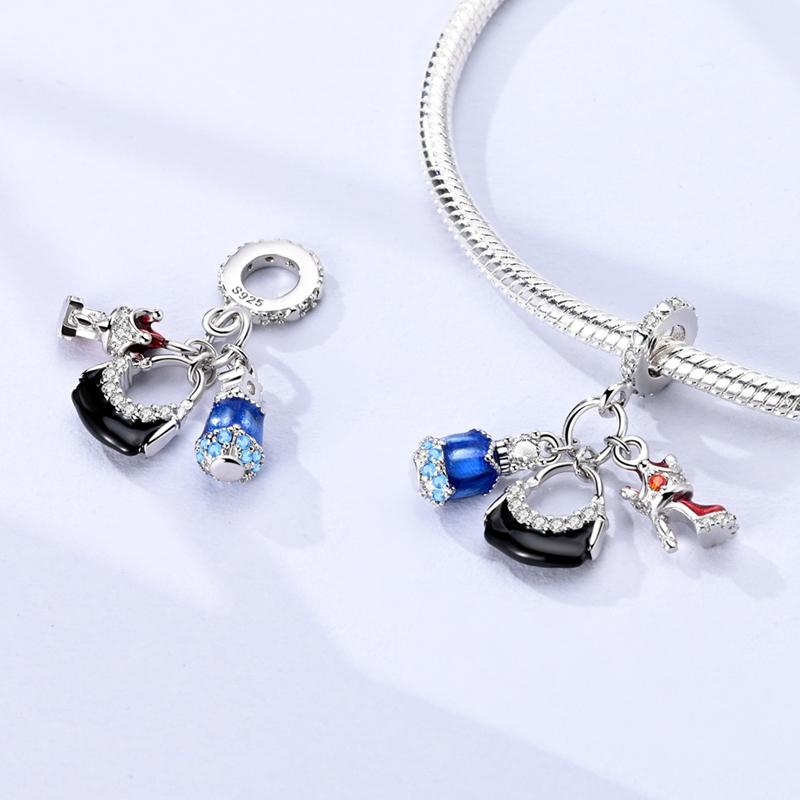 Подходит для оригинальных браслетов, медные подвески, бусины, DIY, циркон, сова, сердце, синий слон, глаз защиты, ювелирные изделия в подарок на день рождения