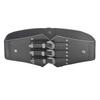 Women's Retro Faux Leather Belt with Rivet Pin Buckle - Versatile Wide Waistband Accessory